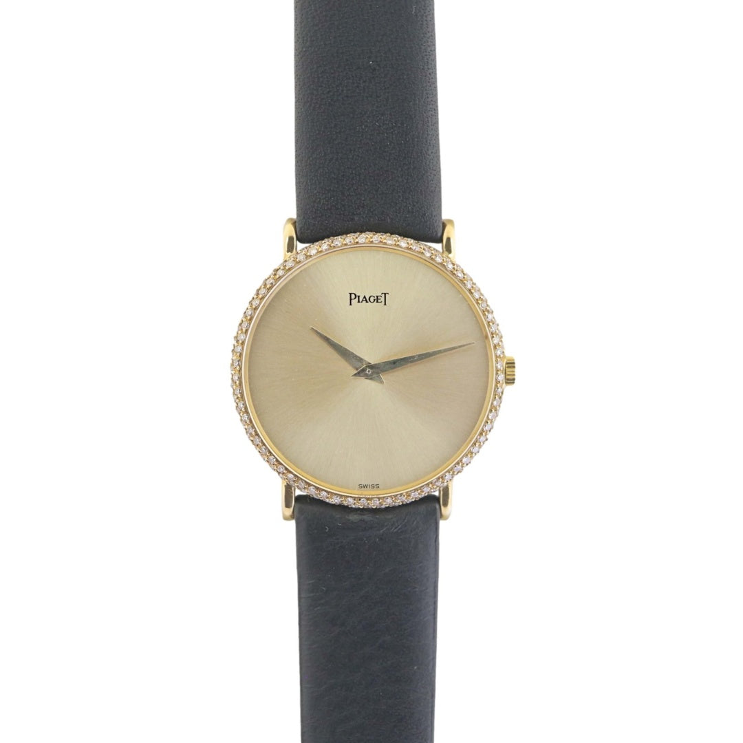 Piaget 9027 18k Gold Diamond Bezel Ladies Vintage Watch