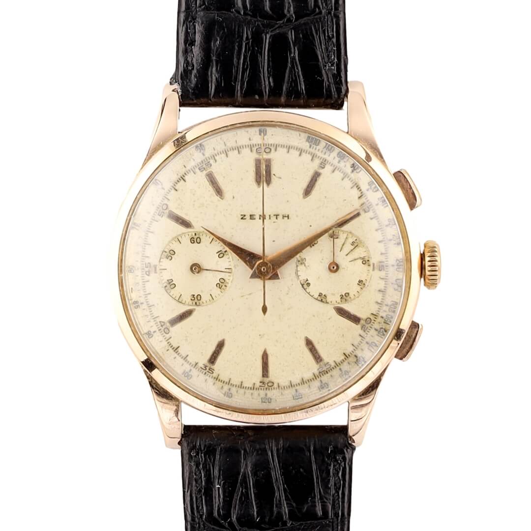 Vintage Zenith Chronograph – 18k Rose Gold, Zenith Caliber 156 (Circa