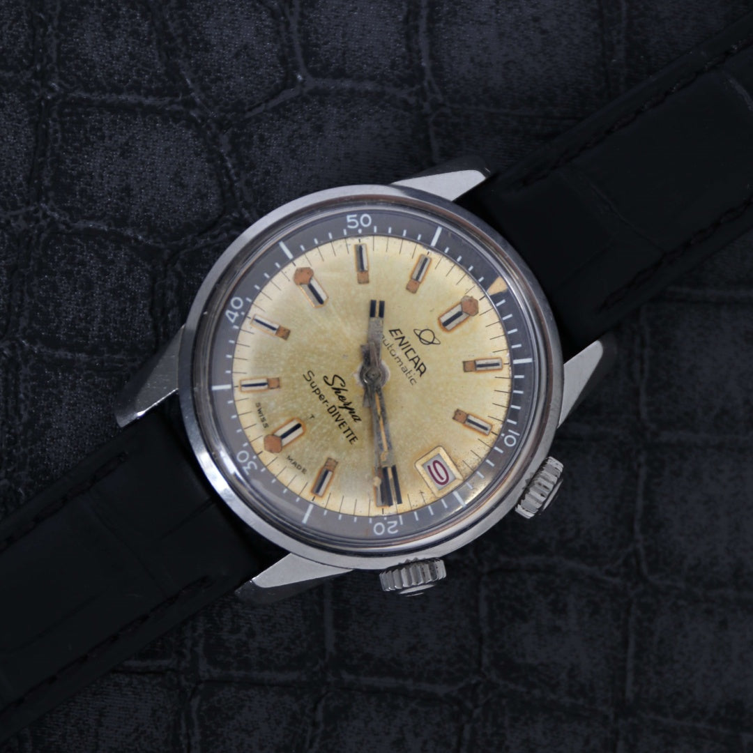 Enicar Sherpa Super-Divette 144-35-01 'Tropical Champagne dial'