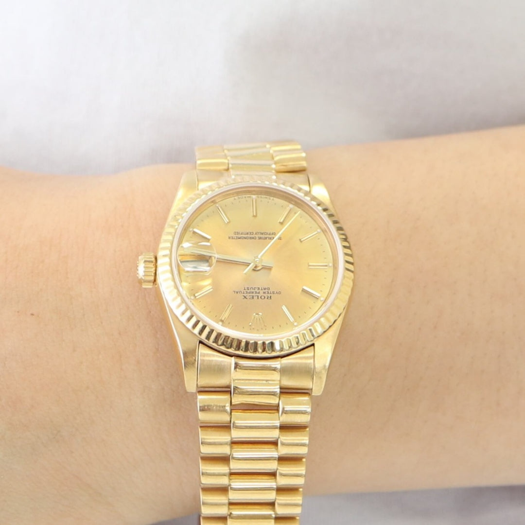 Rolex Datejust Mid Size 68278, 18k Gold, 1984