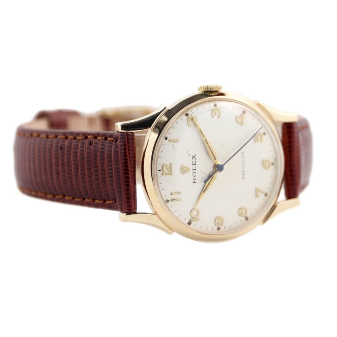 Rolex Precision 9k Gold, 1950's Men's Vintage Dress Watch