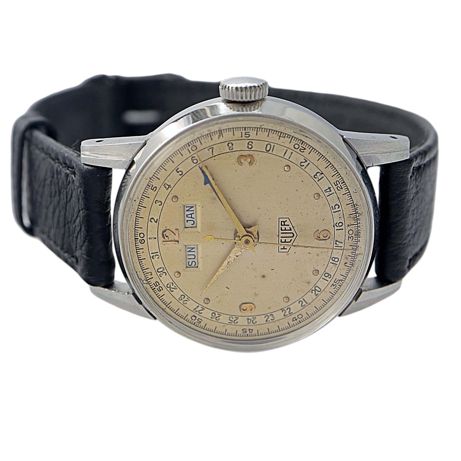 Heuer Triple Calender 1950's Vintage Watch