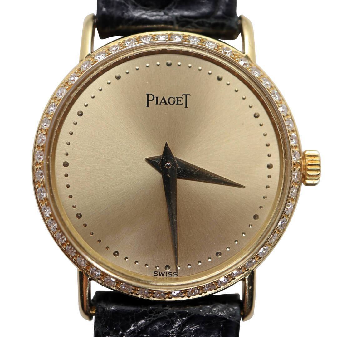 Piaget Ref. 8057 18k Gold Diamond Bezel, 1980's Ladies Vintage Watch