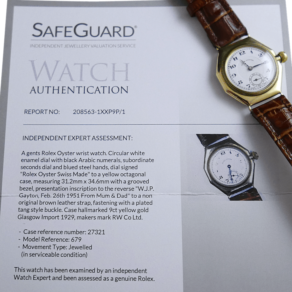 Rolex Oyster Men's Vintage 1929 Gold Watch