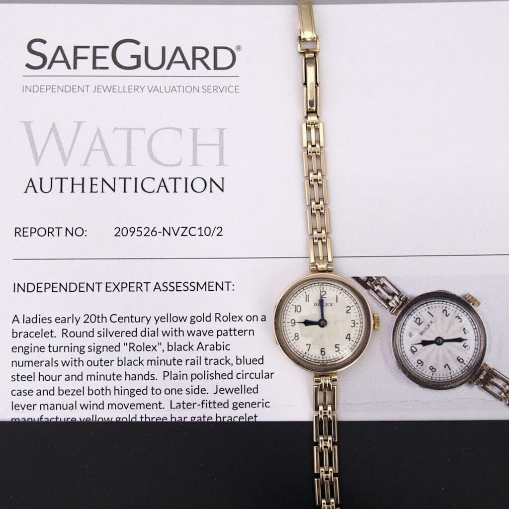 Rolex Rare Flat Bezel 9ct Gold 1920's Ladies Vintage Watch