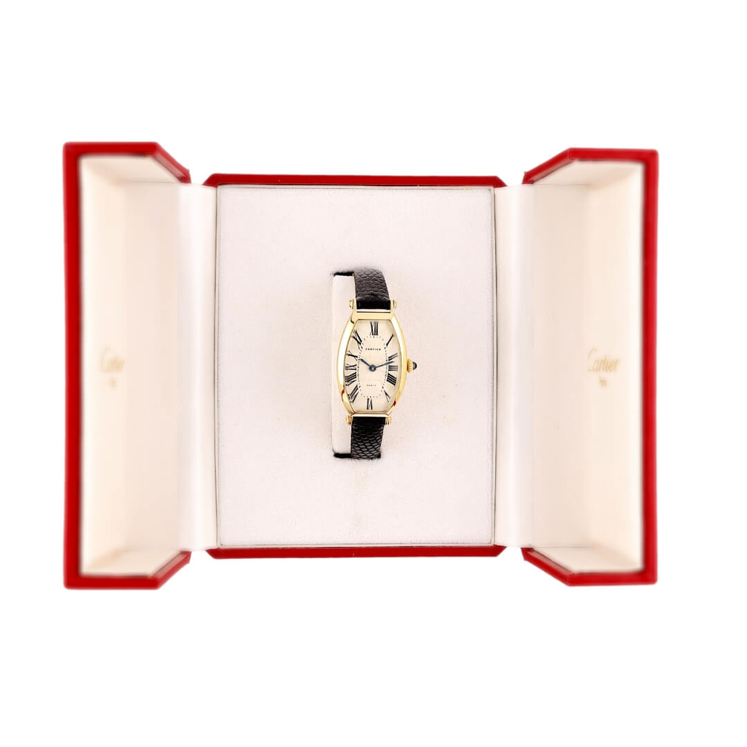 Cartier Tonneau Paris Collection Privé 18k Ladies Vintage Watch, 1986