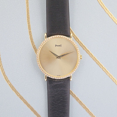 Piaget 9027 18k Gold Diamond Bezel Ladies Vintage Watch