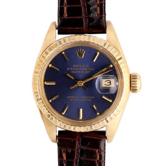 Rolex Datejust Ladies Ref. 6917, 18k Gold – Blue Dial (Circa 1978)