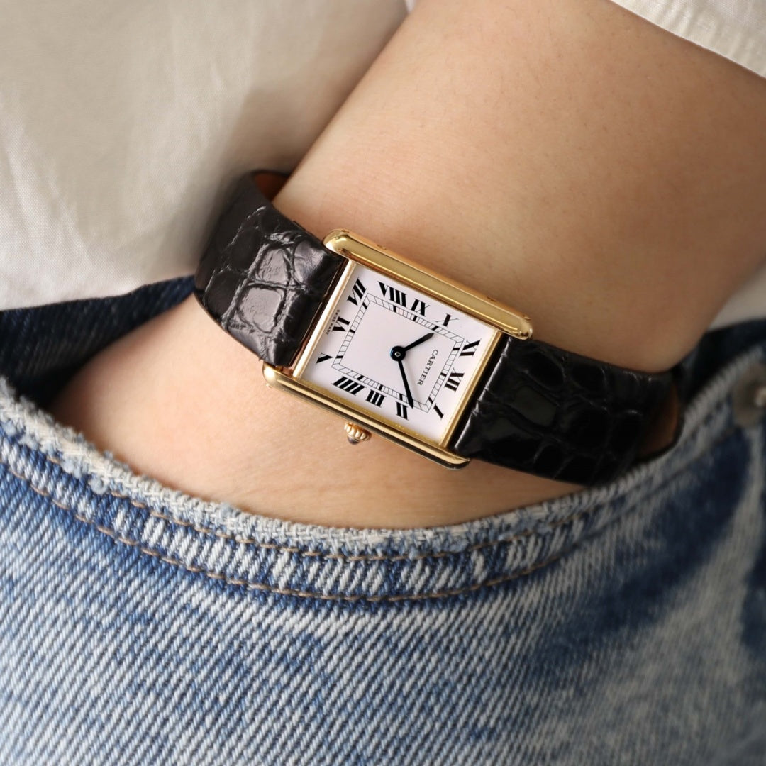 Cartier tank quartz online 18k