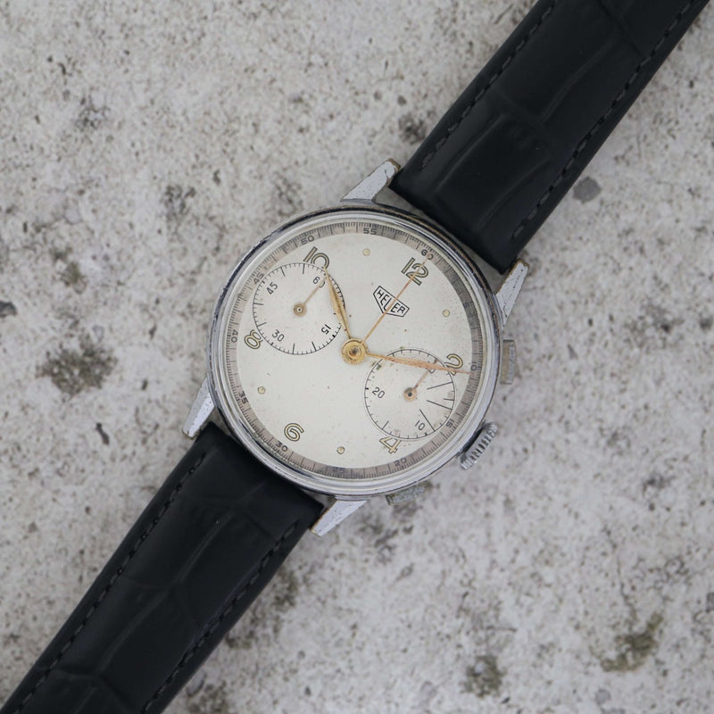 Heuer Ref. 349 Base Metal Chronograph, 1940's Men's Vintage Watch ...