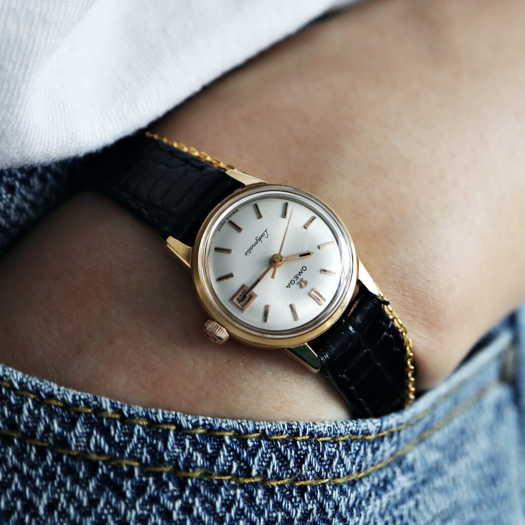 Omega ladymatic vintage on sale gold