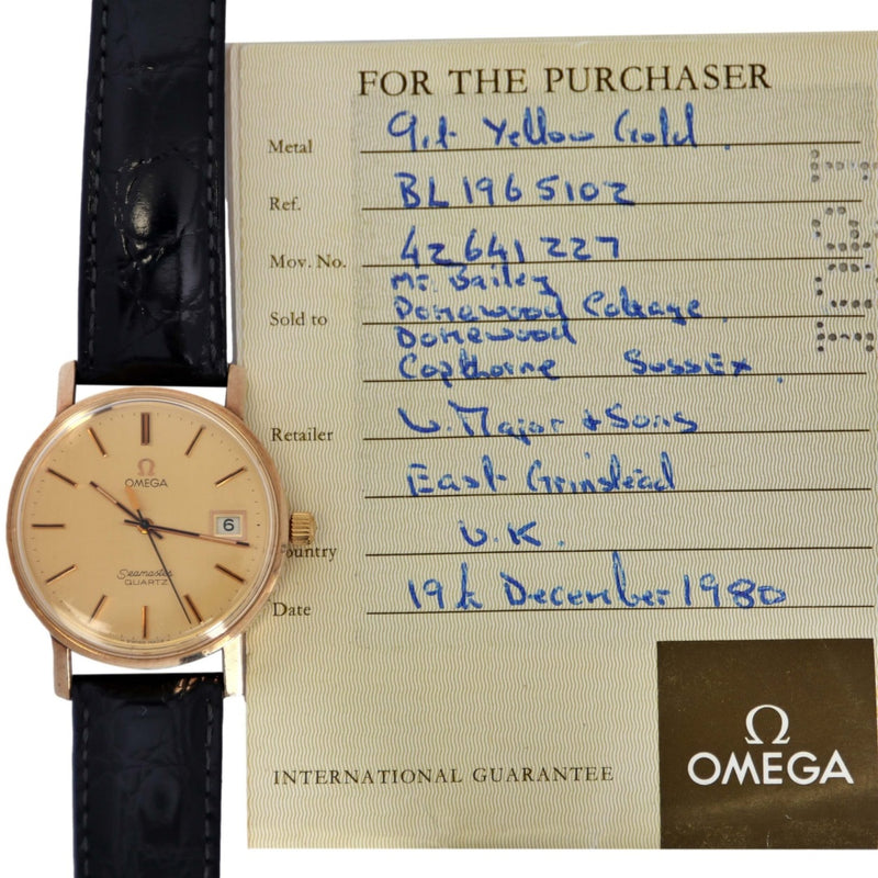 Omega Seamaster Quartz 196.5102 9k Gold, 1979