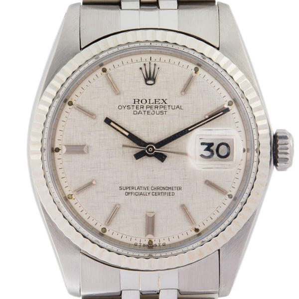 Rolex datejust 1601 linen dial hot sale