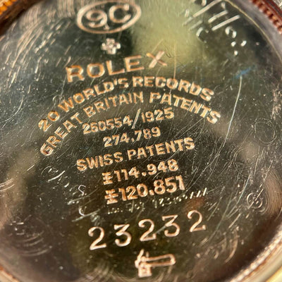 ﻿Rolex Oyster Cushion 9k Gold, 1930