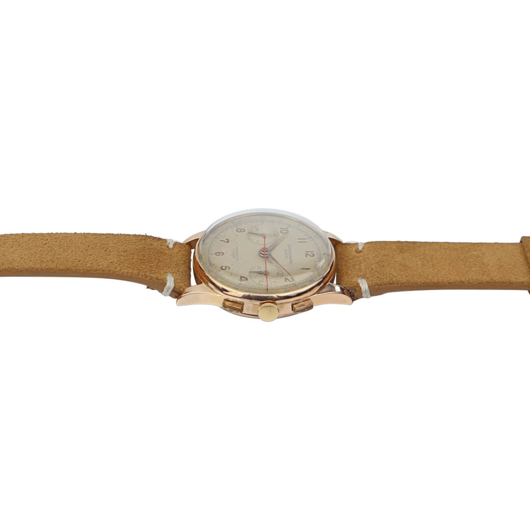 Chronographe Suisse 18k Gold Men's Vintage Watch