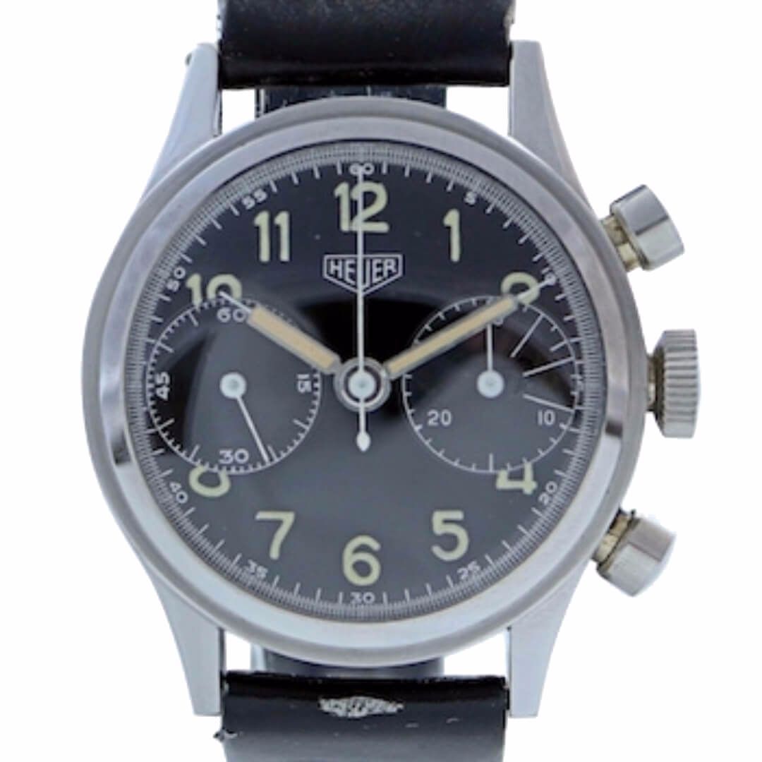 Heuer Big Eye Chronograph Men's 1940's Vintage Watch