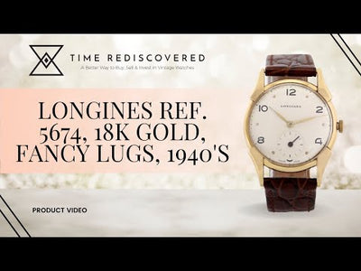 Longines Ref. 5674, 18k Gold, Fancy Lugs, 1940's
