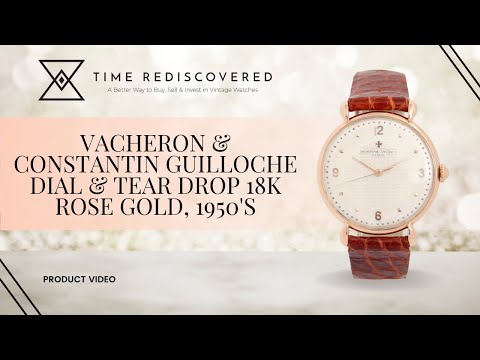 Vacheron Constantin Guilloche Dial Tear Drop 18k Rose Gold 1950 s