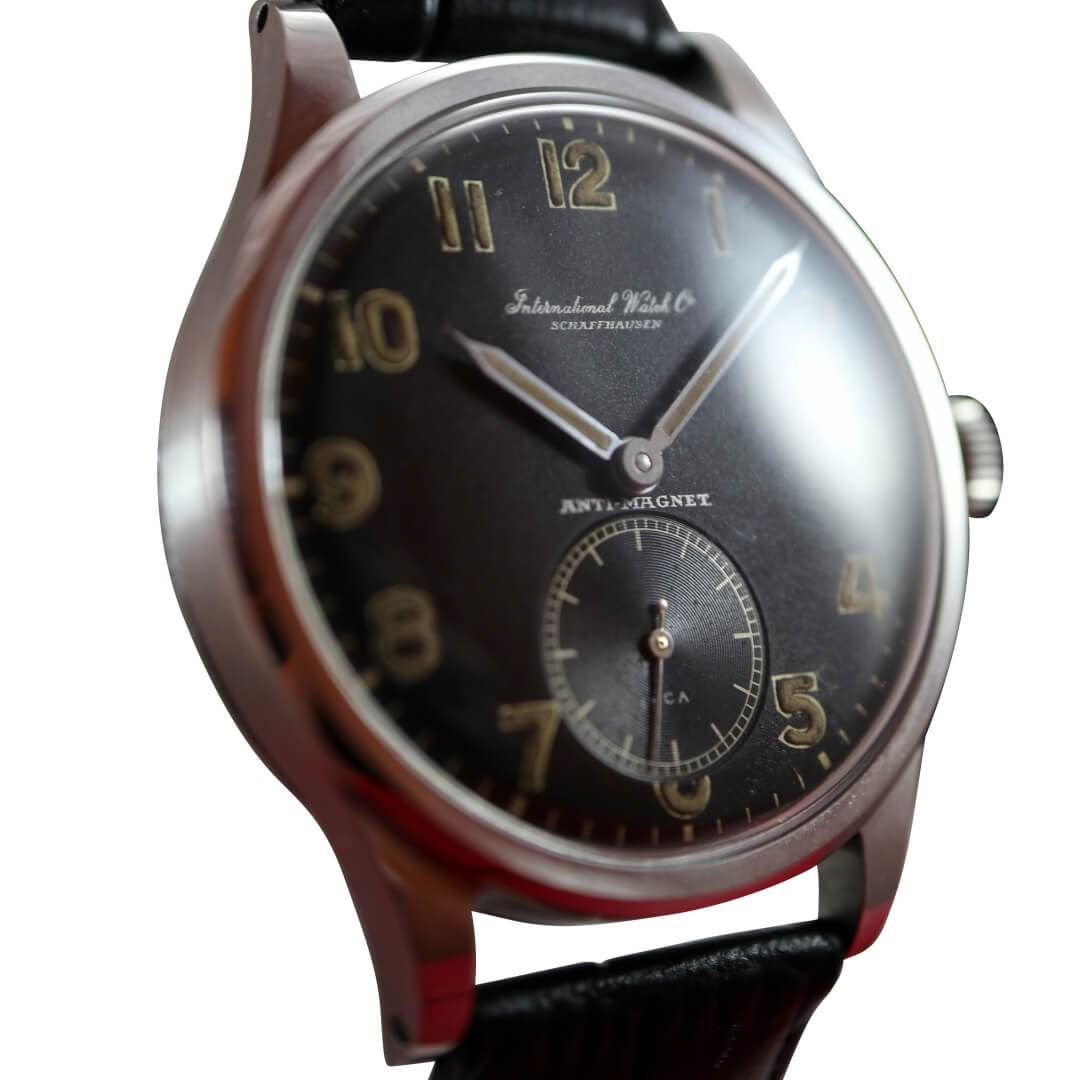 IWC Hermet Sport Cal. 83 1940's Black Dial Men's Steel Vintage Watch