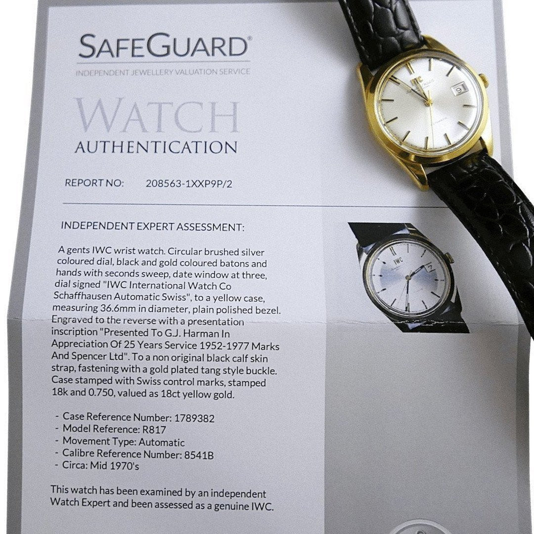 IWC Ref.817A Vintage 18ct Gold Men's Watch