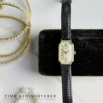 Rolex Art Deco Cornercut 9ct Gold, 1920's Ladies Vintage Watch