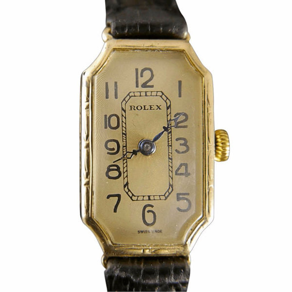 Rolex Art Deco Cornercut 9ct Gold, 1920's Ladies Vintage Watch
