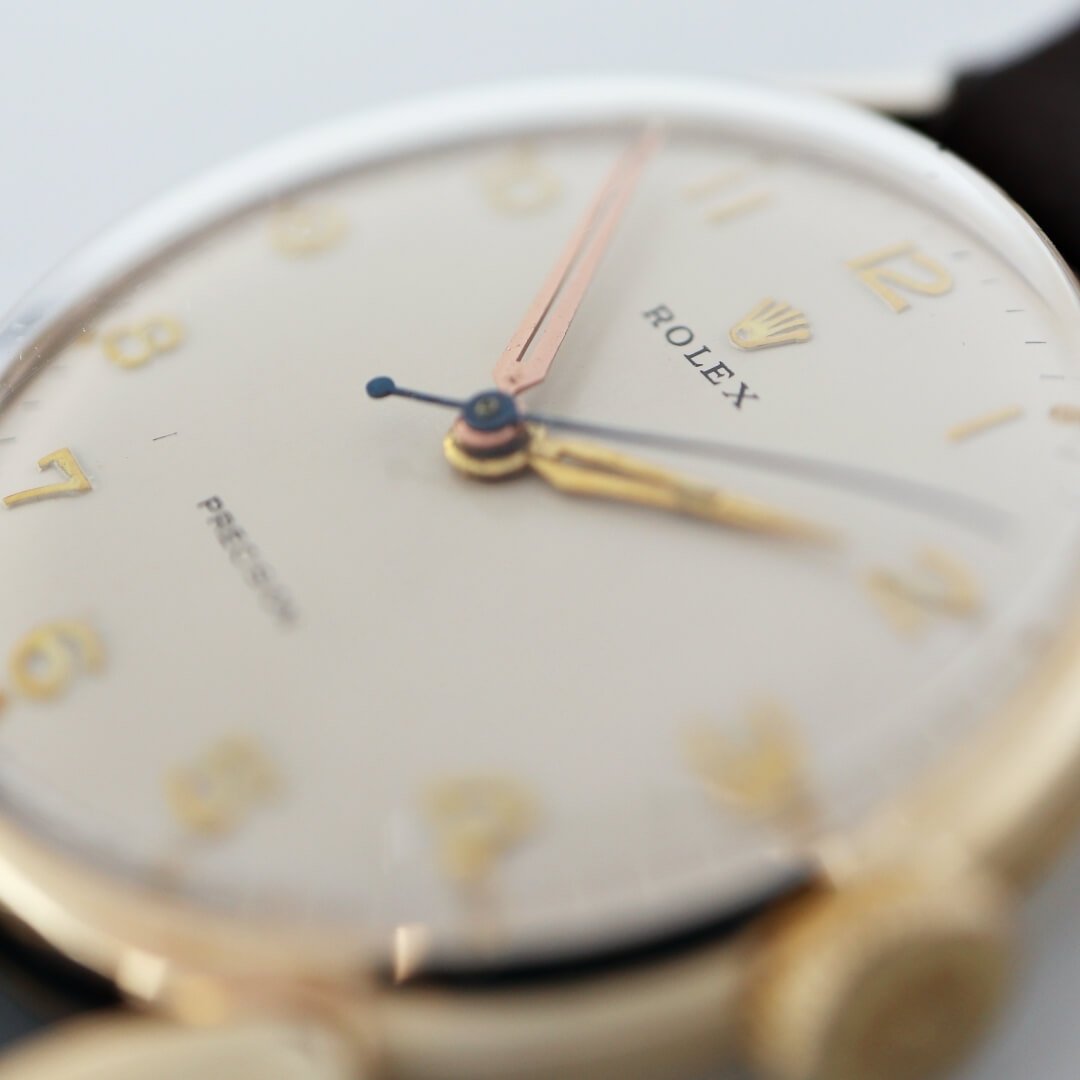 Rolex Precision 9k Gold, 1959 Men's Vintage Watch