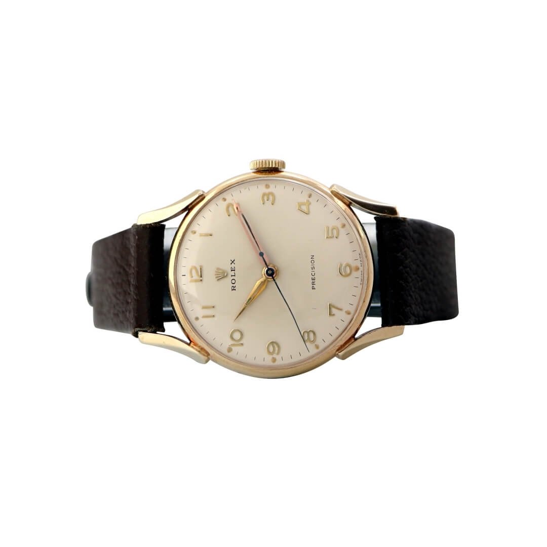 Rolex Precision 9k Gold, 1959 Men's Vintage Watch