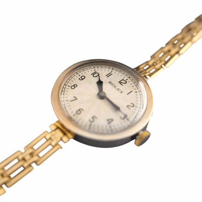 1920's Vintage Ladies Gold Rolex With Rare Flat Bezel – Time Rediscovered